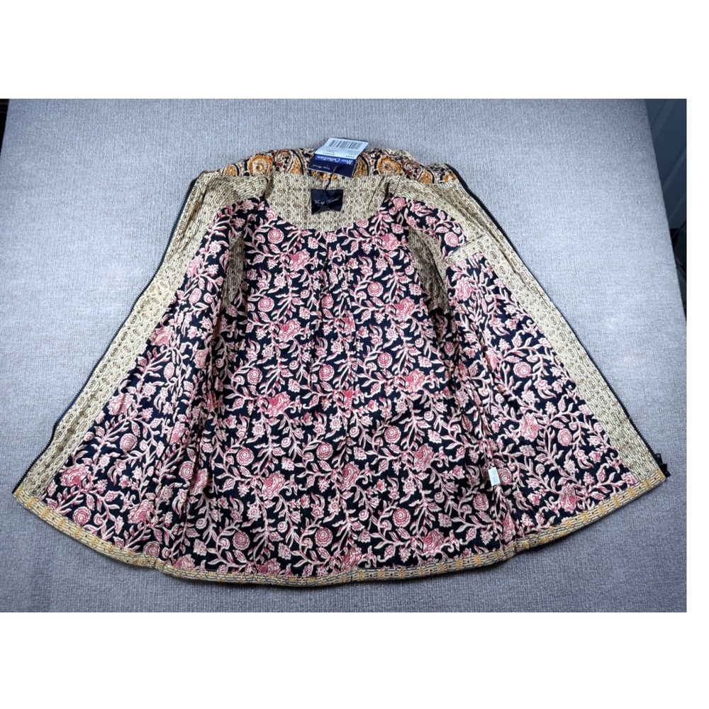 Young Thread Boho Patchwork‎ Quilted Vest – Cotton Zip Front Cottagecore Size M - Picture 9 of 11